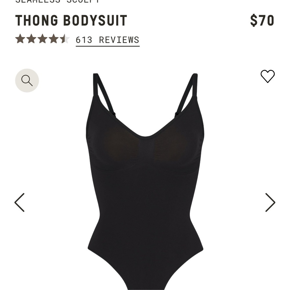 SKIMS Black Thong Bodysuit